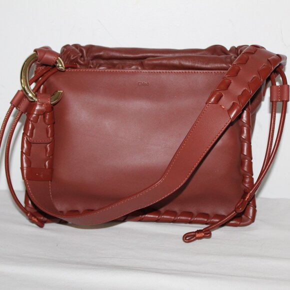 NWT Chloé Mate Leather Drawstring Shoulder Bag Brown - Picture 1 of 16